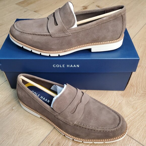 Cole Haan Mens Suede Penny  Loafers Size 9 Truffle Brown Leather C41635 Dress main image 11